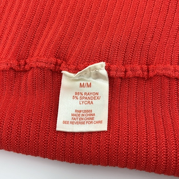 Ronny Kobo Women's Esha Coral Pointelle Knit Dress Orange Vermillion Size Medium - Picture 14 of 15